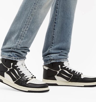 Amiri Skel Top Hi - Black And White