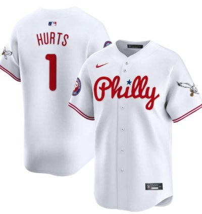 Jalen Hurts Jersey 1 Phillies And Eagles Vapor Premier Limited Stitched White