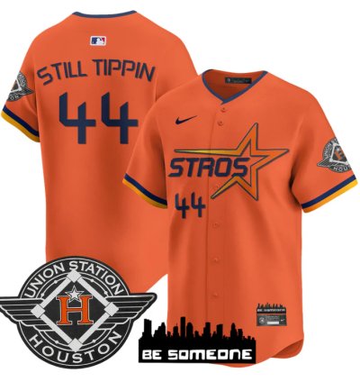 Still Tippin Jersey 44 Houston Astros 2025 City Connect Vapor Premier Limited Stitched Orange