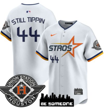 Still Tippin Jersey 44 Houston Astros 2025 City Connect Vapor Premier Limited Stitched White