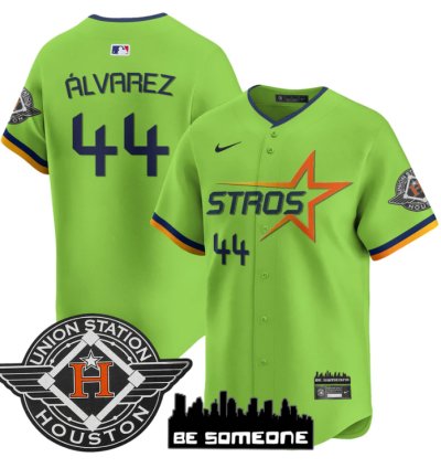 Yordan Álvarez Jersey 44 Houston Astros 2025 City Connect Vapor Premier Limited Stitched Green