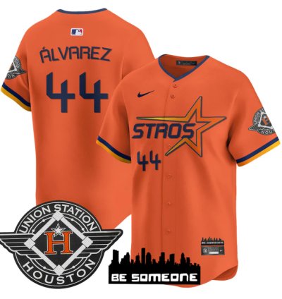 Yordan Álvarez Jersey 44 Houston Astros 2025 City Connect Vapor Premier Limited Stitched Orange