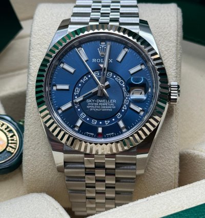 Rolex Sky-dweller 326934 Jubilee Bracelet Blue Dial Mint 2021