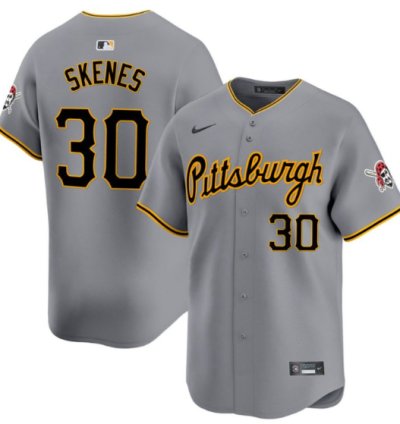 Paul Skenes Jersey 30 Pittsburgh Pirates Gray - All Stitched