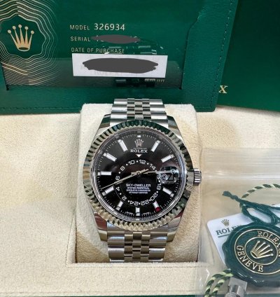 Rolex Sky-dweller 326934 New 2023 Black Sky Dweller Jubilee 42mm Stainless Steel Unworn