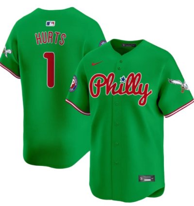 Jalen Hurts Jersey 1 Phillies And Eagles Vapor Premier Limited Stitched Green