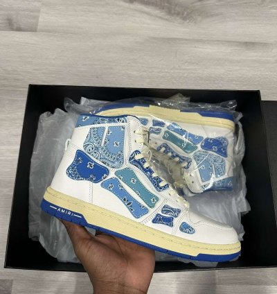 Amiri Skel Top Hi Blue Bandana Sneakers
