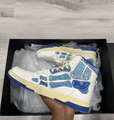 Amiri Skel Top Hi Blue Bandana Sneakers