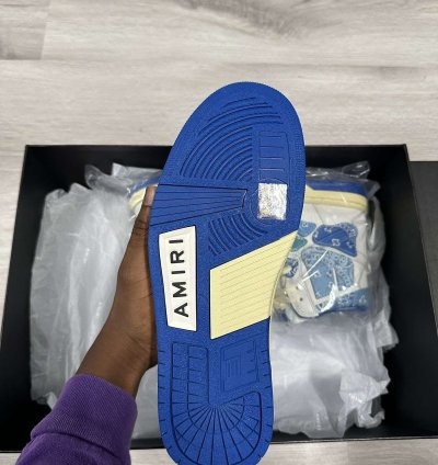 Amiri Skel Top Hi Blue Bandana Sneakers
