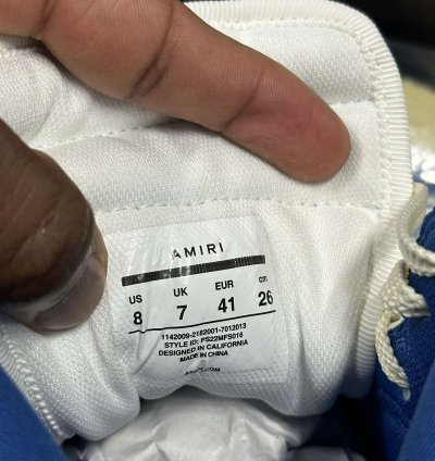 Amiri Skel Top Hi Blue Bandana Sneakers
