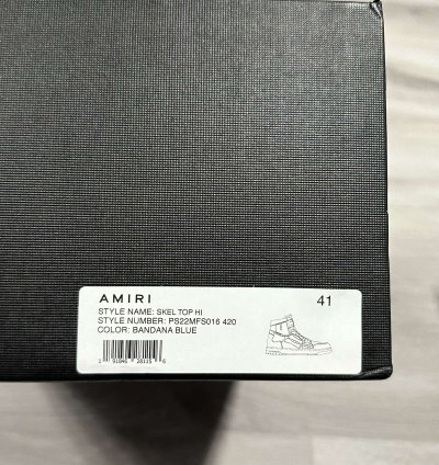 Amiri Skel Top Hi Blue Bandana Sneakers