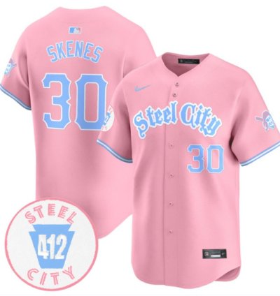 Paul Skenes Jersey 30 Pittsburgh Pirates Bubblegum Pink Vapor Premier Limited Stitched Pink