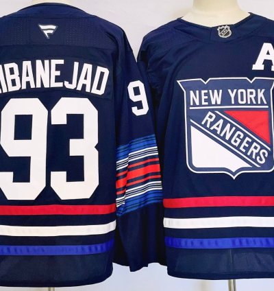 Mens Mika Zibanejad Jersey 93 New York Rangers Navy Alternate Stitched