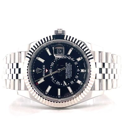 Rolex Sky-dweller 326934 Steel Black Dial Jubilee Perpetual Box Papers New
