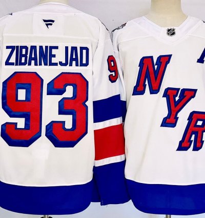 Mens Mika Zibanejad Jersey 93 New York Rangers White Alternate Stitched