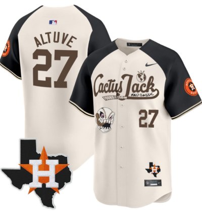 Jose Altuve 27 Houston Astros Cactus Jack Foundation Fall Classic Limited Jersey Cream Alternate