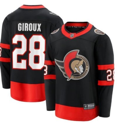 Mens Claude Giroux Jersey 28 Ottawa Senators Black All Stitched