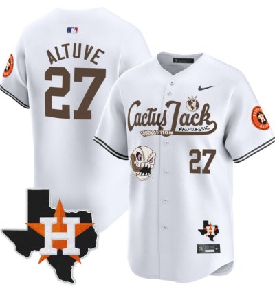 Jose Altuve 27 Houston Astros Cactus Jack Foundation Fall Classic Limited Jersey White