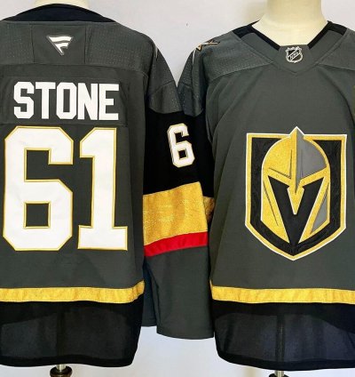 Mens Mark Stone Jersey 61 Vegas Golden Knights Grey All Stitched