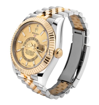 Rolex Sky-dweller 336933 18k Yellow Gold Stainless Steel Champagne Dial 42 Mm