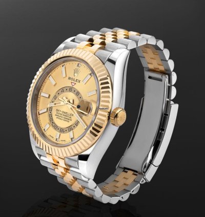 Rolex Sky-dweller 336933 18k Yellow Gold Stainless Steel Champagne Dial 42 Mm