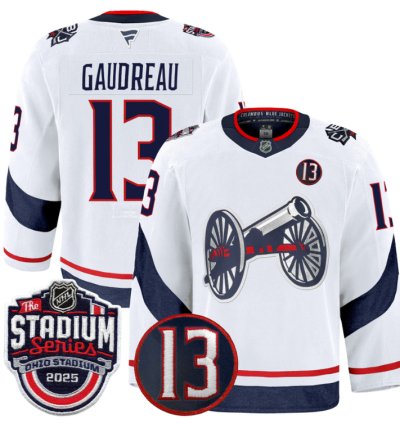 Men Johnny Gaudreau Jersey 13 Columbus Blue Jackets 2025 Stadium Series White