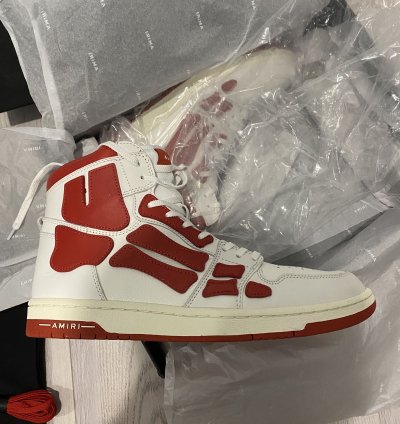 Amiri Skel Top High White Red Size 12 45 Eu