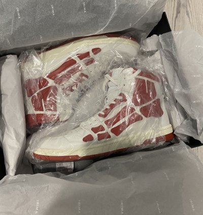 Amiri Skel Top High White Red Size 12 45 Eu
