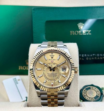 Rolex Sky-dweller 336933 Rolex Sky-dweller 42mm Two-tone Champagne Stick Dial Jubilee Bracelet 2025