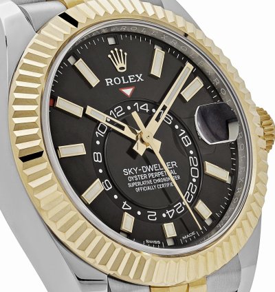 Rolex Sky-dweller 336933 Stainless Steel Yellow Gold Jubilee Black Dial 2024