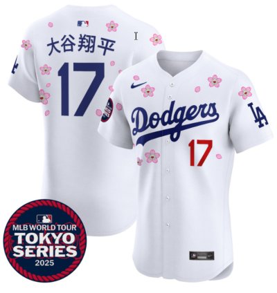 Shohei Ohtani kanji Jersey 17 Dodgers Tokyo Series 2025 Vapor Premier Elite Stitched White