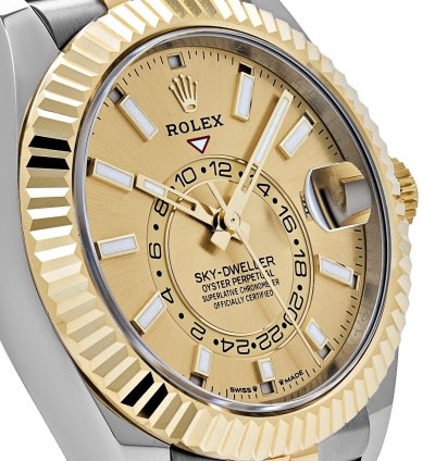 Rolex Sky-dweller 336933 Stainless Steel Yellow Gold Jubilee Champagne Dial 2024