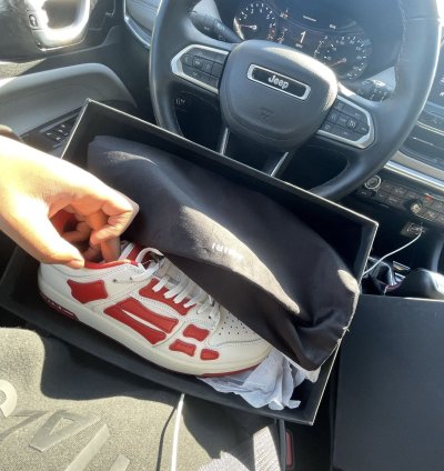 Amiri Skel Top Low Shoe White Red