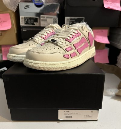 Amiri Skel Top Low Sneakers Beige Pink Size 9