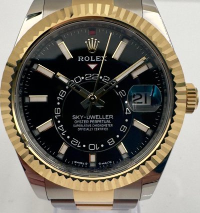 Rolex Sky-dweller 336933 Two Tone Black Dial Oyster Bracelet Unworn 2023
