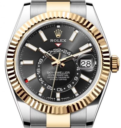 Rolex Sky-dweller 336933 Two Tone Black Dial Oyster Bracelet Unworn 2023