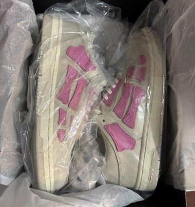 Amiri Skel Top Low Sneakers Beige Pink Size 9