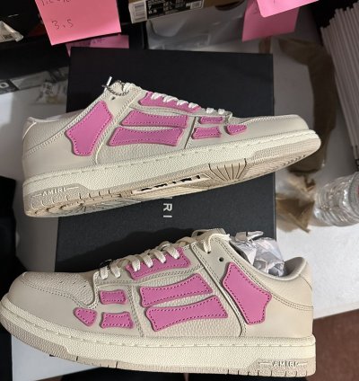Amiri Skel Top Low Sneakers Beige Pink Size 9