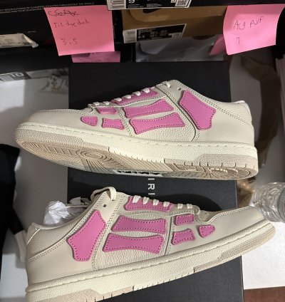 Amiri Skel Top Low Sneakers Beige Pink Size 9