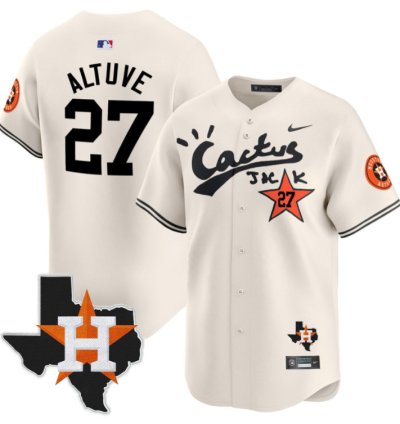 Jose Altuve 27 Houston Astros Cactus Jack Limited Jersey Houston Patch