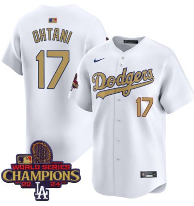Shohei Ohtani Jersey 17 Dodgers 2025 Gold Vapor Premier Stitched White