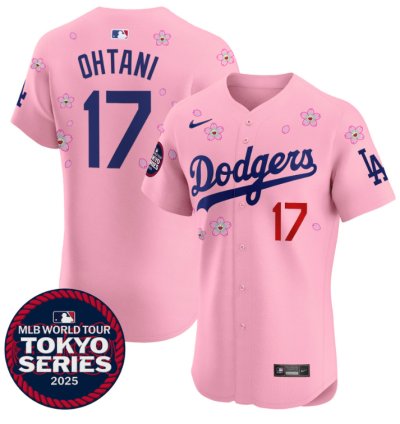 Shohei Ohtani Jersey 17 Dodgers Tokyo Series 2025 Vapor Premier Elite Stitched Cherry Blossom