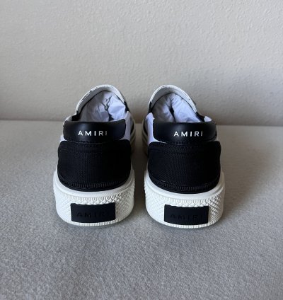 Amiri Skel Top Slip Ons In White Black