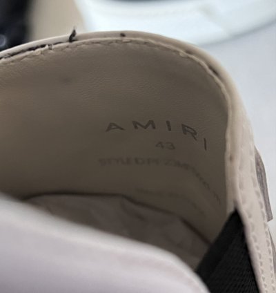 Amiri Skel Top Slip Ons In White Black