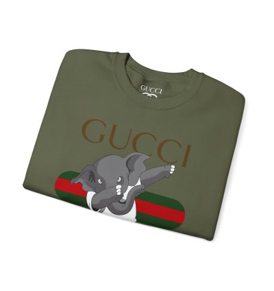 Gucci Elephant Military Green Sweatshirt - Size Usa