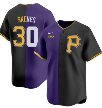 Paul Skenes Jersey 30 Lsu Pittsburgh Pirates Split All Stitched