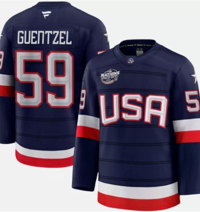 Mens Jake Guentzel 59 Usa Navy 2025 4 Nations Face-off Stitched