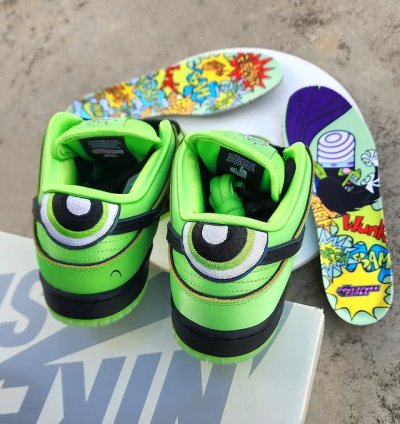 Nike Sb Dunk Low The Powerpuff Girls Green Buttercup
