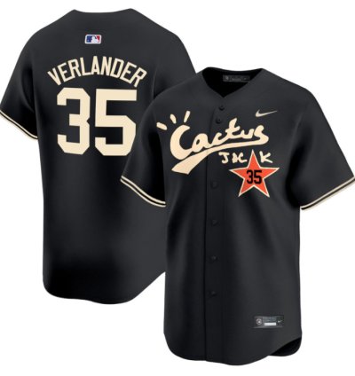 Justin Verlander 35 Houston Astros Cactus Jack Black Jersey V2