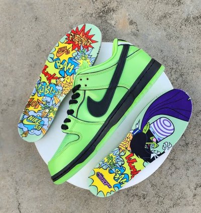 Nike Sb Dunk Low The Powerpuff Girls Green Buttercup
